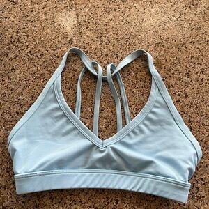 SHEIN Sky Blue Strappy Sports Bra